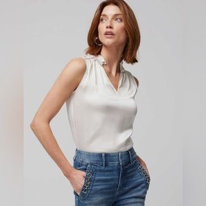 WHBM Satin Ruched Neck Shell